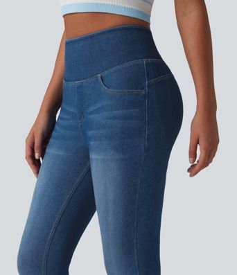 Halara Flex™ High Waisted Tummy Control Butt Lifting Denim Casual Leggings with Pockets Halara Flex™ High Waisted Tummy Control Butt Lifting Denim Casual Leggings with Pockets