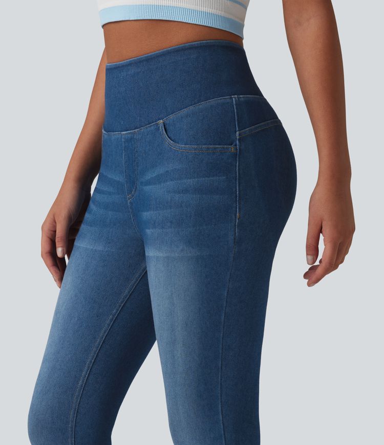 Halara Flex™ High Waisted Tummy Control Butt Lifting Denim Casual Leggings with Pockets Halara Flex™ High Waisted Tummy Control Butt Lifting Denim Casual Leggings with Pockets