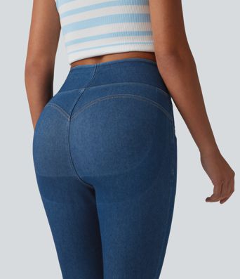 Halara Flex™ High Waisted Tummy Control Butt Lifting Denim Casual Leggings with Pockets Halara Flex™ High Waisted Tummy Control Butt Lifting Denim Casual Leggings with Pockets