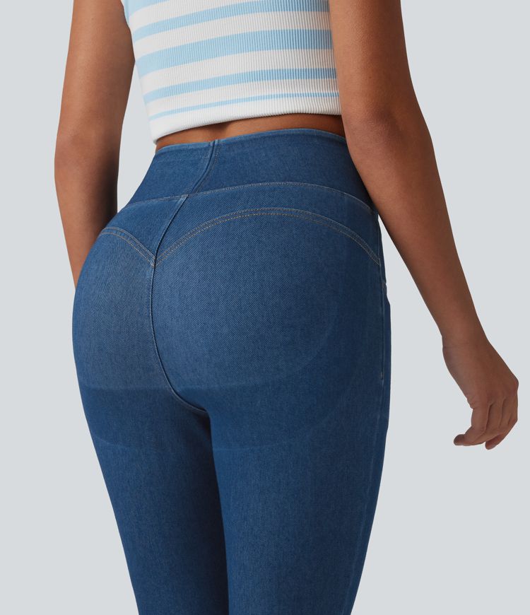 Halara Flex™ High Waisted Tummy Control Butt Lifting Denim Casual Leggings with Pockets Halara Flex™ High Waisted Tummy Control Butt Lifting Denim Casual Leggings with Pockets