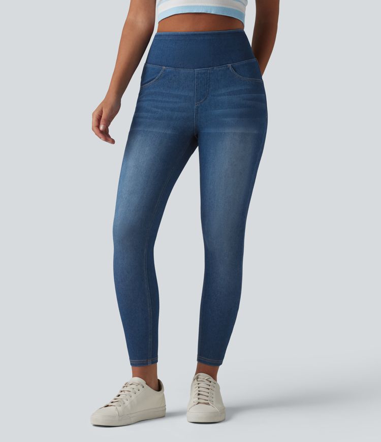 Halara Flex™ High Waisted Tummy Control Butt Lifting Denim Casual Leggings with Pockets Halara Flex™ High Waisted Tummy Control Butt Lifting Denim Casual Leggings with Pockets