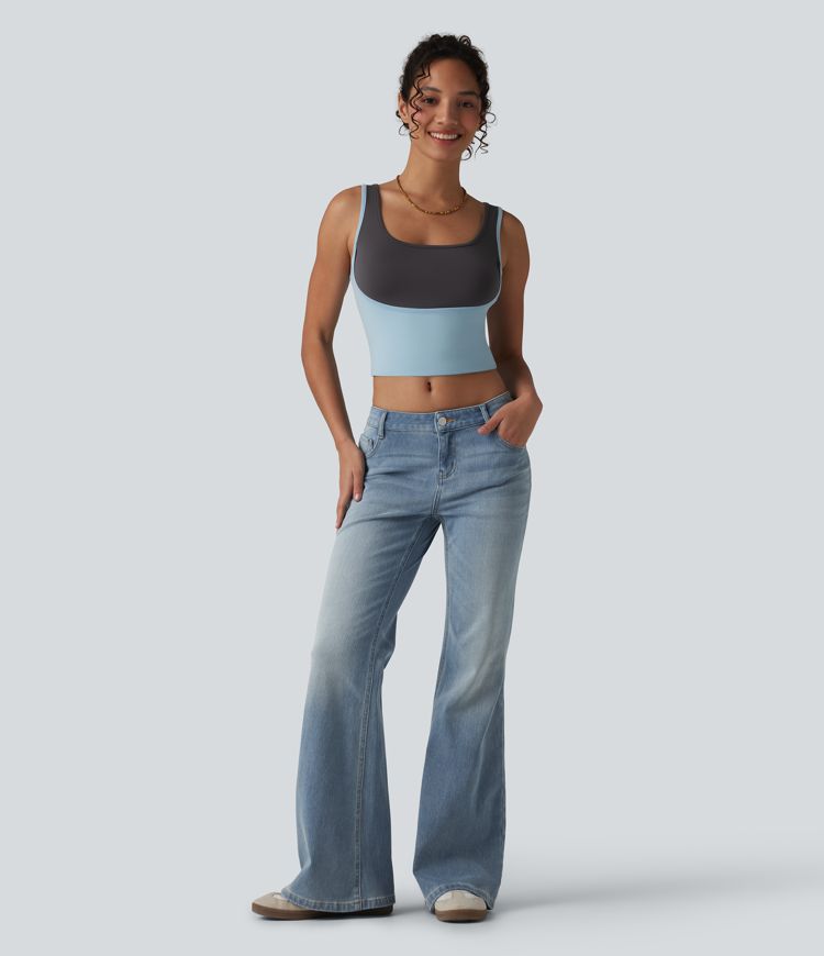 Jean évasé décontracté taille basse Halara Flex™ avec poches