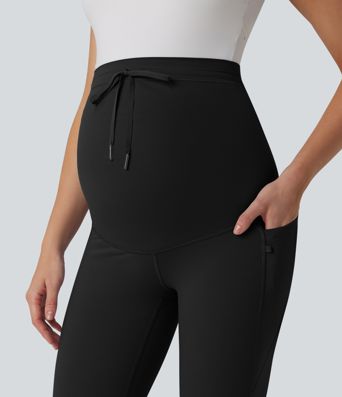 Halara UltraSculpt™ Ultra High-Waist Drawstring Plain 7/8 Yoga Maternity Leggings with Pockets