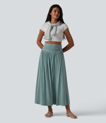 Fließendes, gerafftes Midikleid mit Tube-Top