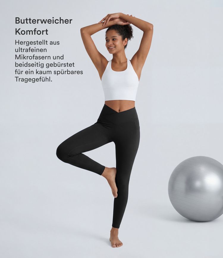 SoftlyZero™ 크로스오버 포켓 플레인 레깅스-UPF50+