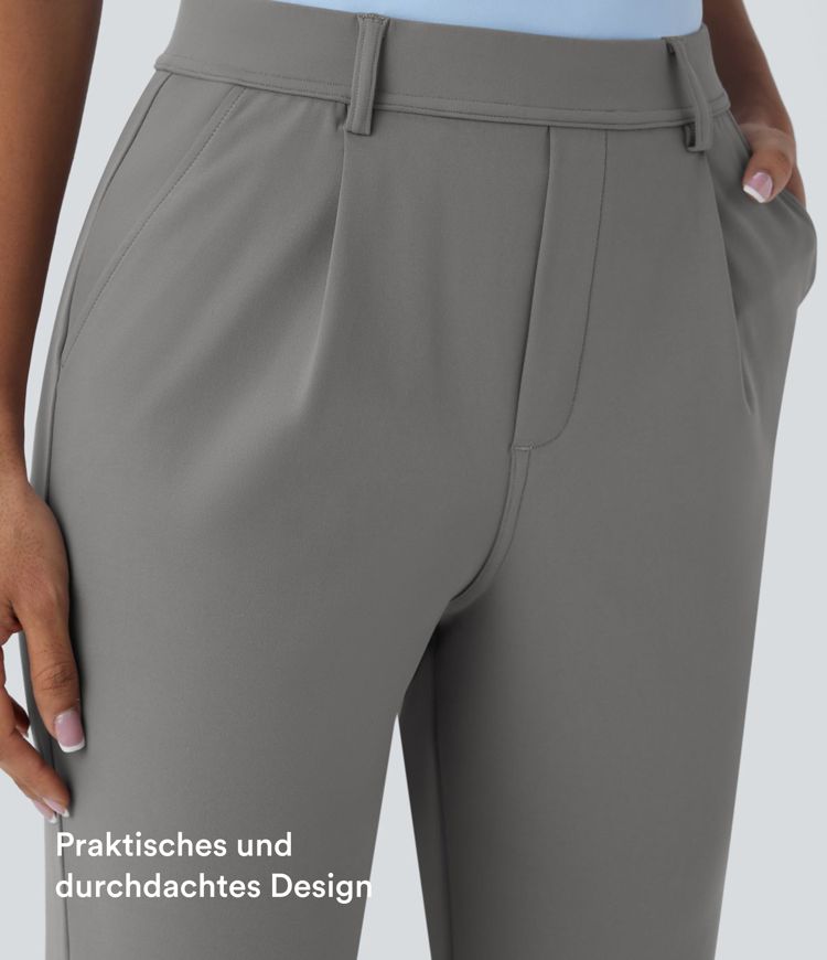 Halara Flex™ DayStretch - Tapered, ankle-length work trousers with a high waist and side pocket