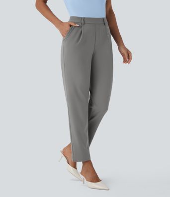 Halara Flex™ DayStretch - Tapered, ankle-length work trousers with a high waist and side pocket