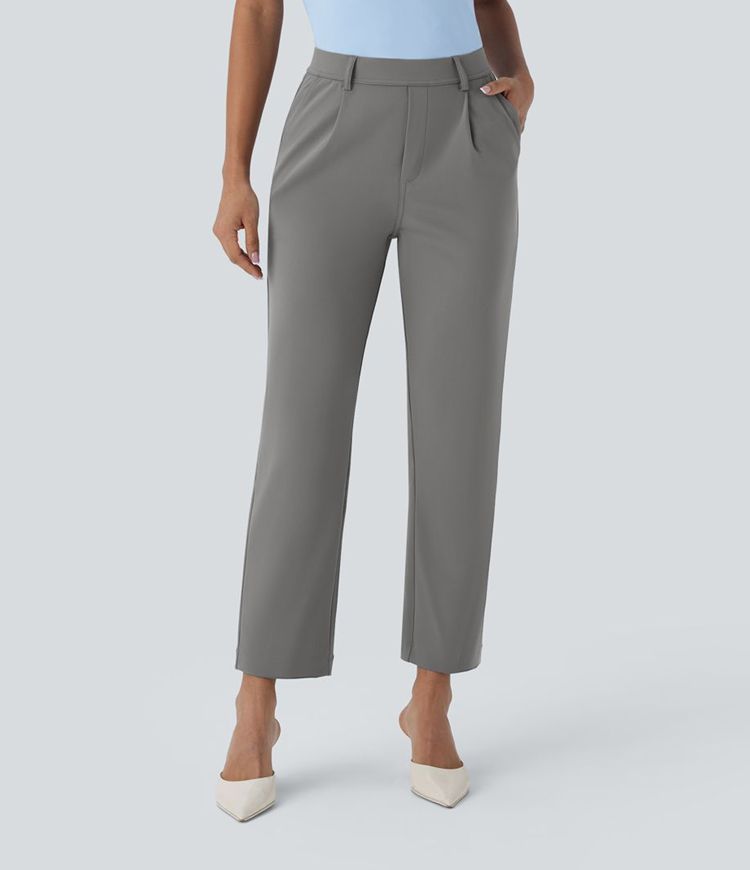 Halara Flex™ DayStretch - Tapered, ankle-length work trousers with a high waist and side pocket