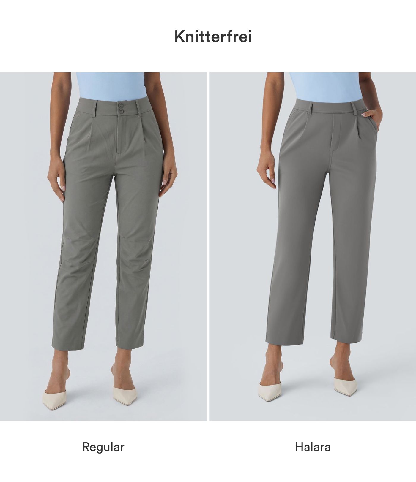 Halara Flex™ DayStretch - Tapered, ankle-length work trousers with a high waist and side pocket