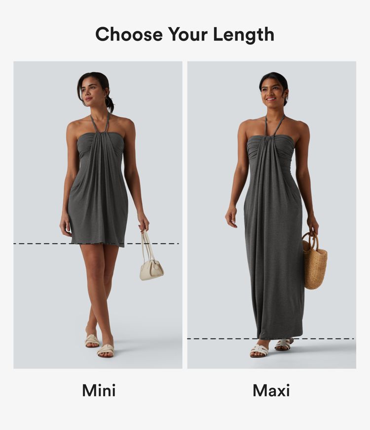 Halter Tie Back Maxi Dress with Pockets