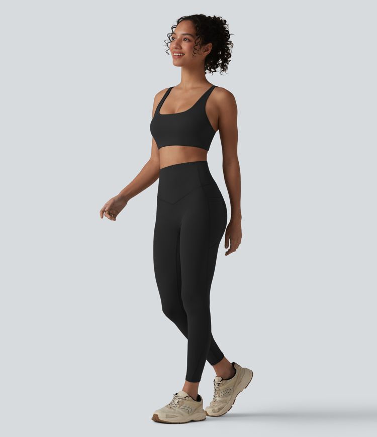 Halara UltraSculpt™ High Waisted Tummy Control Contrast Ribbed Yoga 7/8 Leggings with Pockets Halara UltraSculpt™ High Waisted Tummy Control Contrast Ribbed Yoga 7/8 Leggings with Pockets