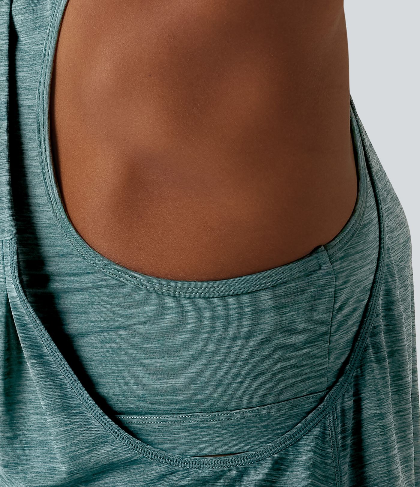 U Neck Built-in Bra Racerback Workout Tank Top