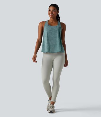 U Neck Built-in Bra Racerback Workout Tank Top