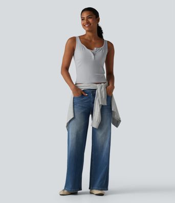 Scoop Neck Lace Casual Tank Top