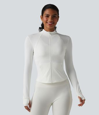 Durable Water Repellent Hooded Thumb Holes Curved Hem Running 3-in-1 Jacket with Pockets