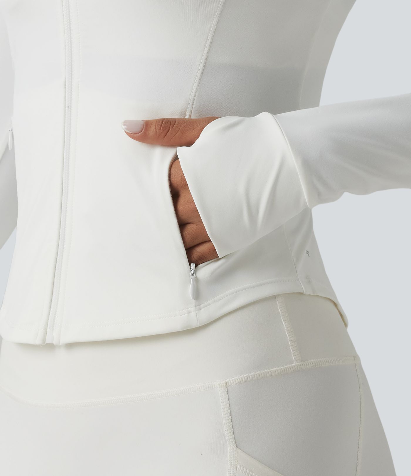 Durable Water Repellent Hooded Thumb Holes Curved Hem Running 3-in-1 Jacket with Pockets