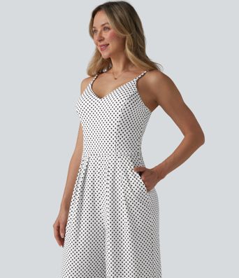 V Neck Polka Dot Slip Jumpsuit with Pockets-Easy Peezy Edition V Neck Polka Dot Slip Jumpsuit with Pockets-Easy Peezy Edition