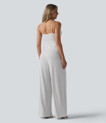 V Neck Polka Dot Slip Jumpsuit with Pockets-Easy Peezy Edition V Neck Polka Dot Slip Jumpsuit with Pockets-Easy Peezy Edition