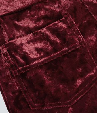 Pantalon Casual en Velours Taille Haute avec Bouton Multipoches Droites