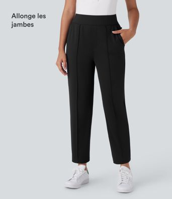 Pantalon de golf séchage rapide, taille mi-haute, avec poches et poche tee, UPF40+