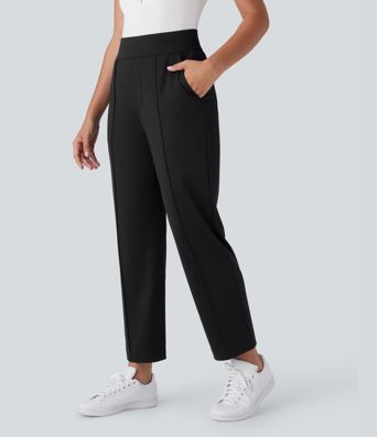 Pantalon de golf séchage rapide, taille mi-haute, avec poches et poche tee, UPF40+