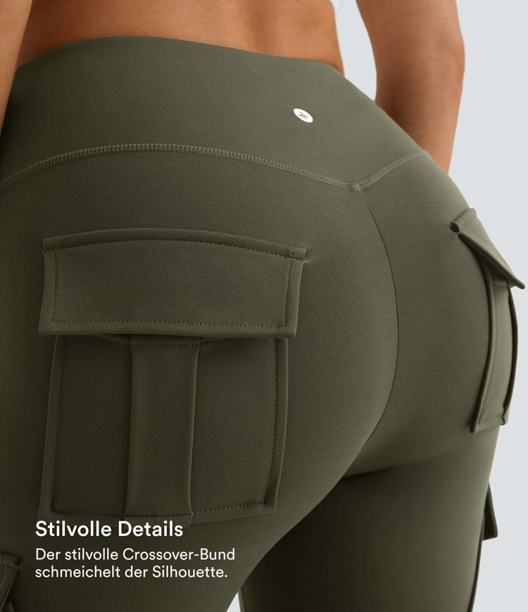 Leggings Ajustados de Yoga con Bolsillos Cargo de Cintura Alta