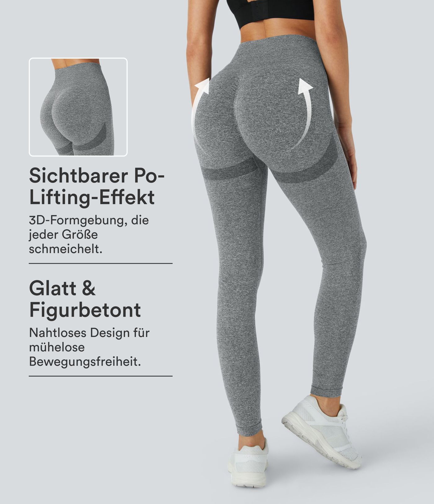 OneForm – Leggings mit hohem Bund und nahtlosem Flow – Booty-Scrunch