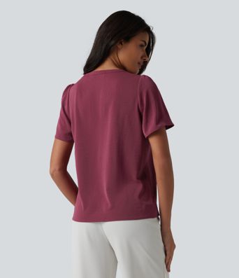Haut tailleur col V manches courtes