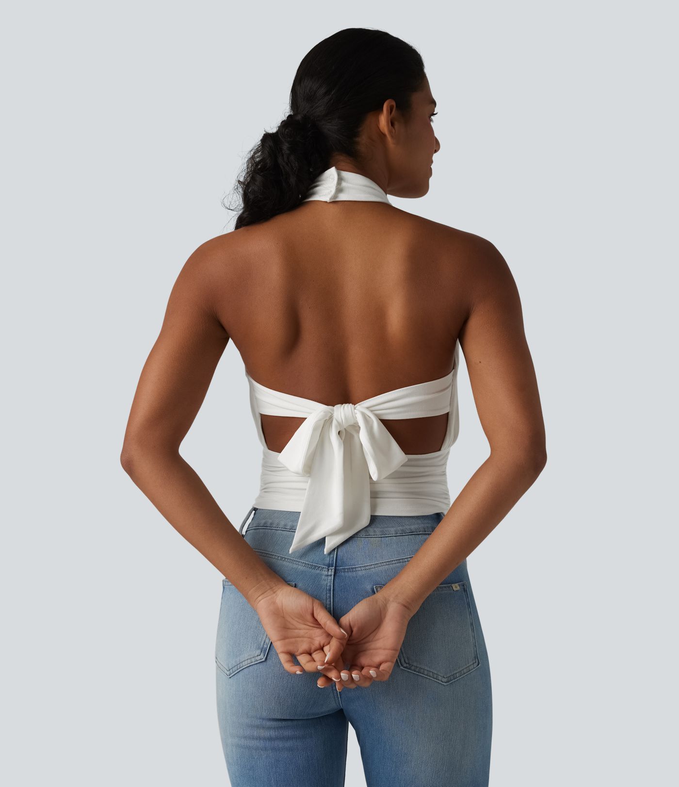 Halter Tie Back Casual Tank Top