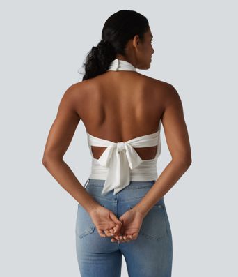 Halter Tie Back Casual Tank Top
