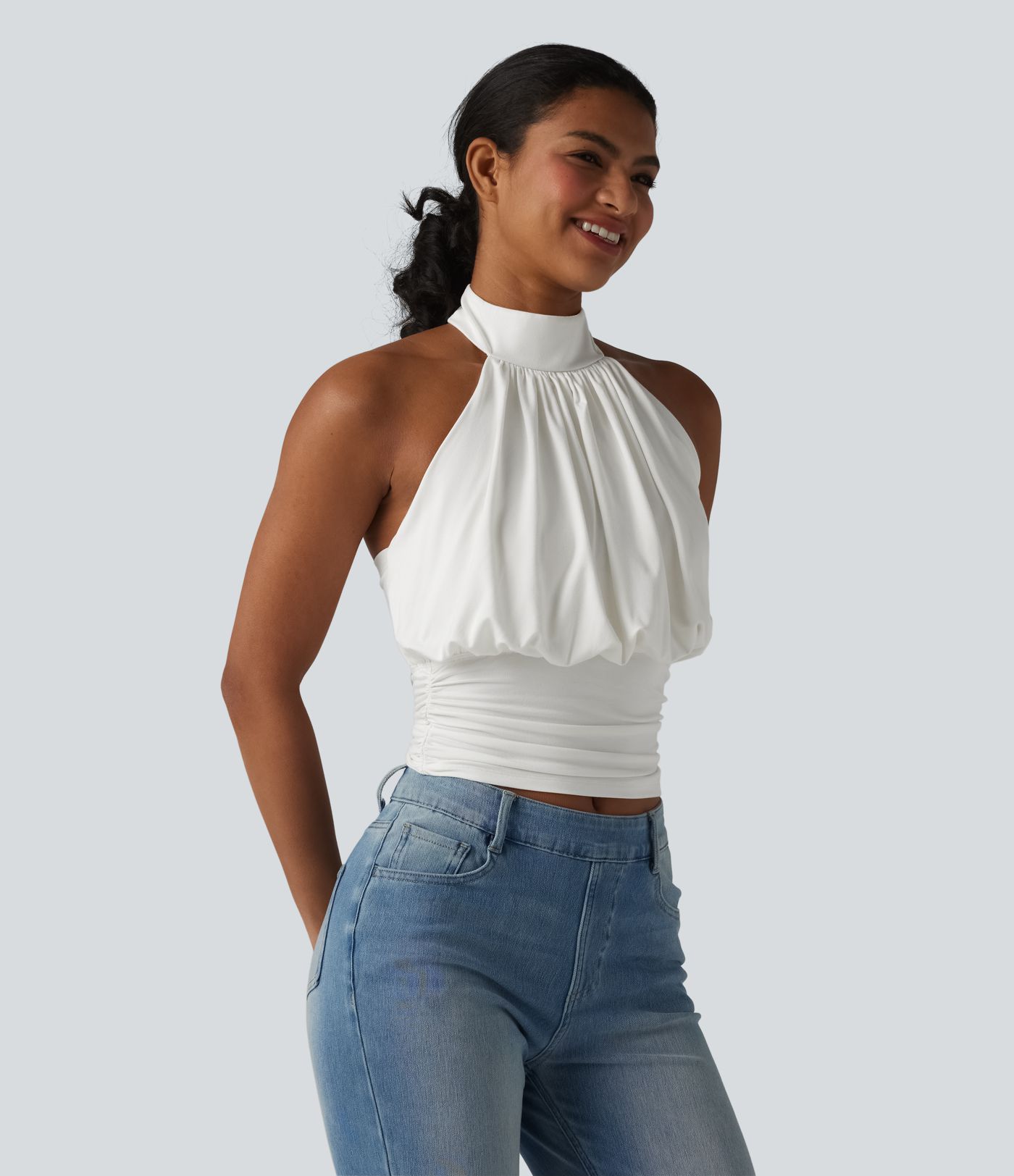 Halter Tie Back Casual Tank Top