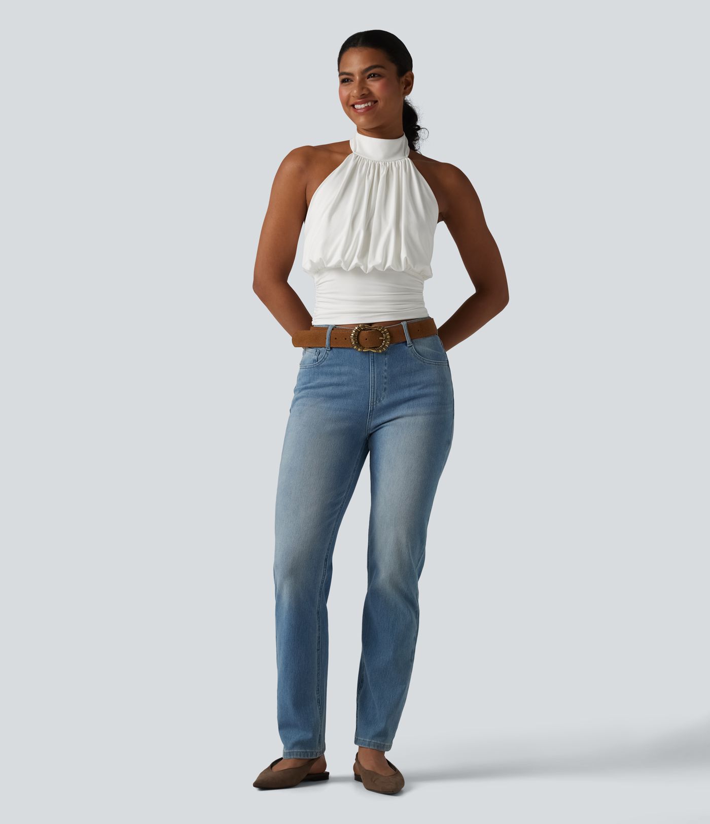 Halter Tie Back Casual Tank Top