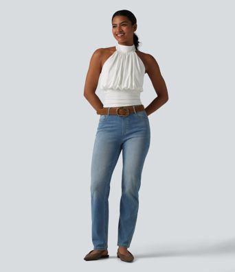 Halter Tie Back Casual Tank Top