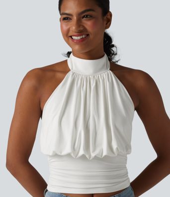 Halter Tie Back Casual Tank Top