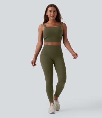 Halara UltraSculpt™ Double Straps Twisted Backless Cropped Built-in Bra Yoga Tank Top E-G Cups Halara UltraSculpt™ Double Straps Twisted Backless Cropped Built-in Bra Yoga Tank Top E-G Cups