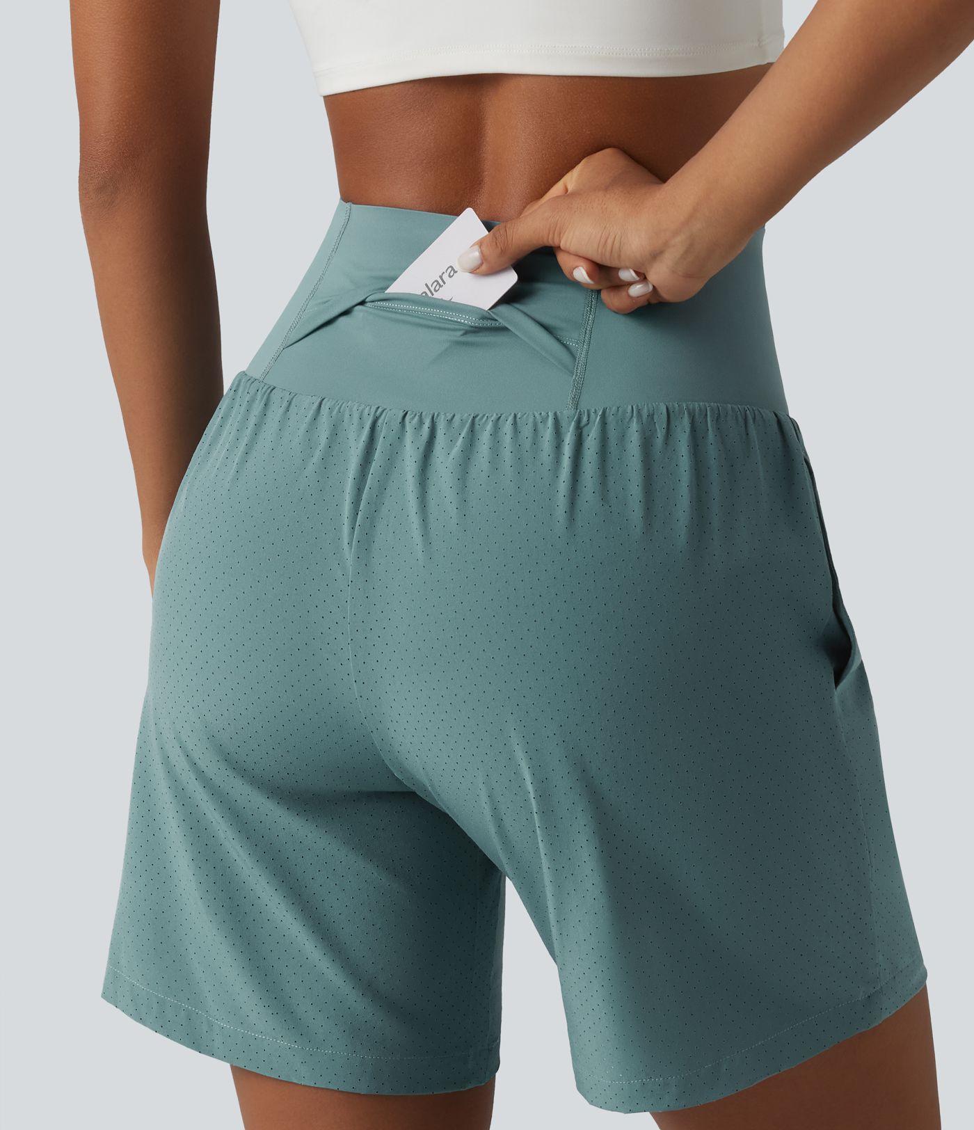 Super High Waisted Tummy Control 2-in-1 Quick Dry Yoga Shorts 7'' with Pockets