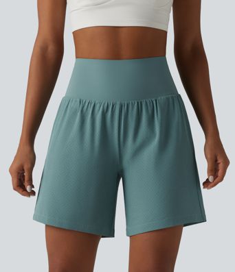 Super High Waisted Tummy Control 2-in-1 Quick Dry Yoga Shorts 7'' with Pockets