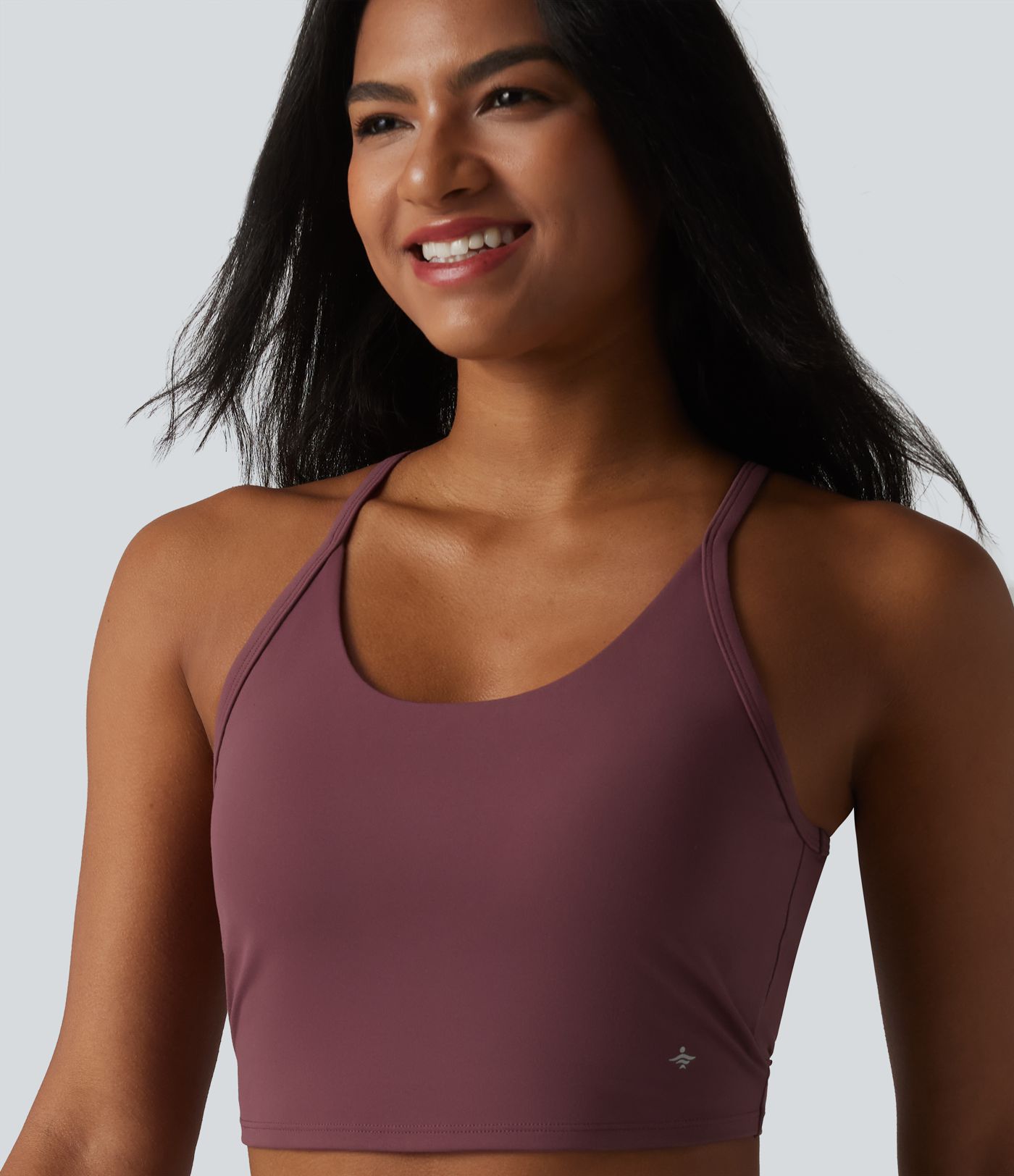 SoftlyZero™ Plush Cut-Out Twisted Back U-Neck Built-in Bra Yoga Tank Top