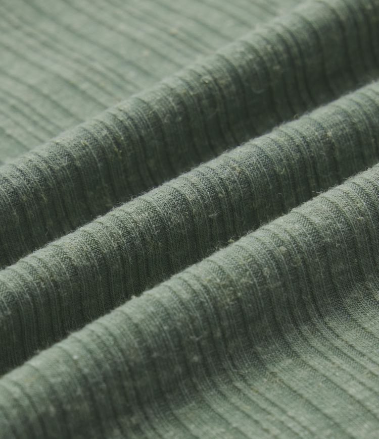 Ribbed Knit High Waisted Bodycon Midi Casual Linen-Blend Skirt