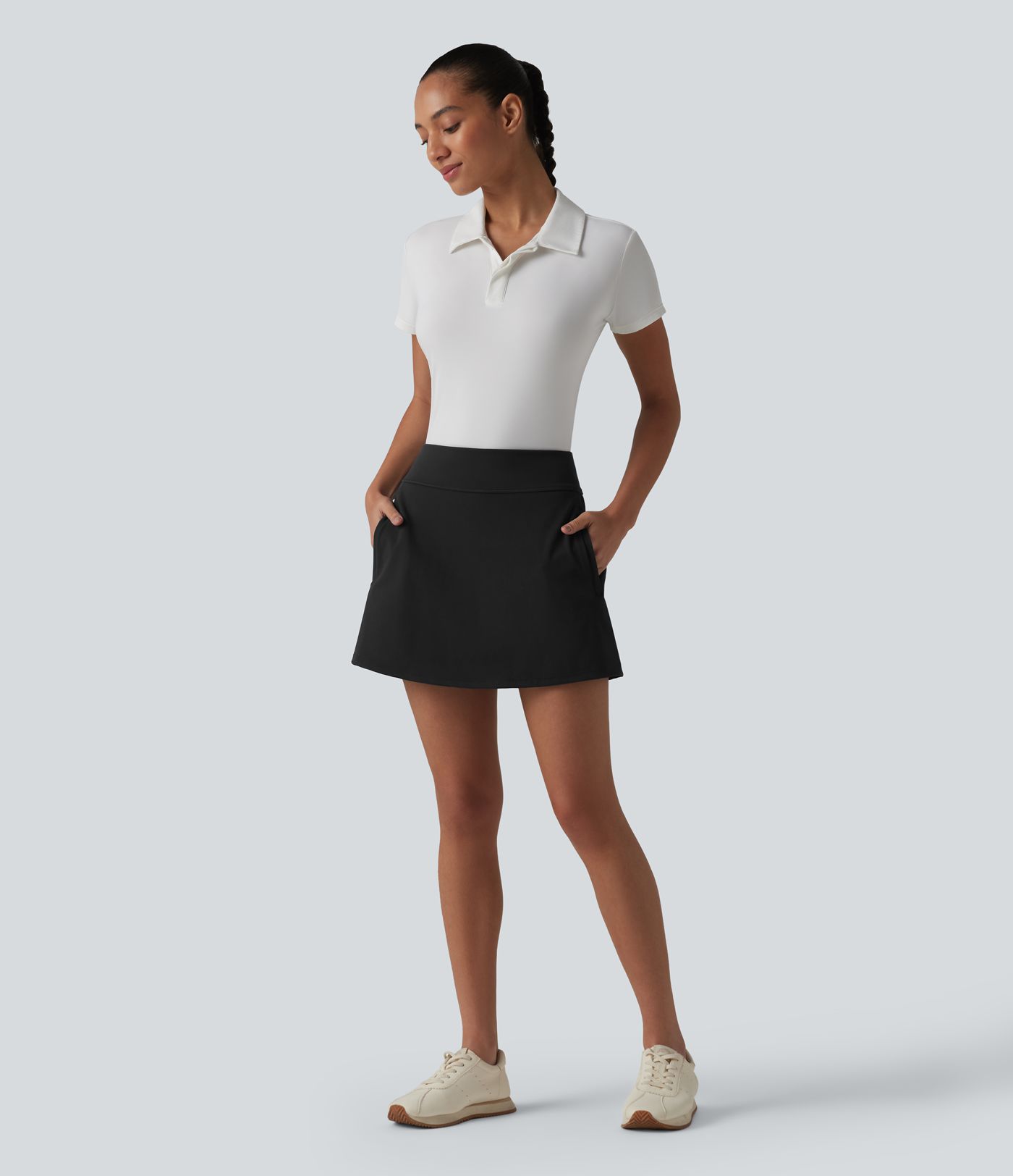 DayStretch High Waisted 2-in-1 Mini Golf Skirt with Pockets-Golf Tee