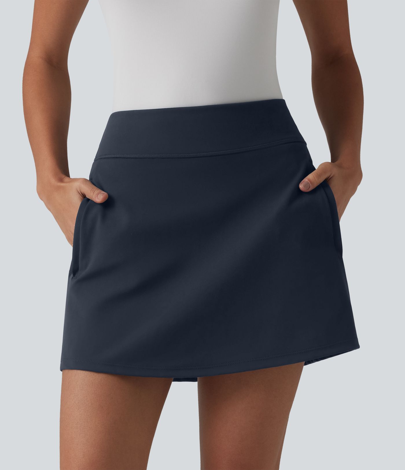 DayStretch High Waisted 2-in-1 Mini Golf Skirt with Pockets-Golf Tee