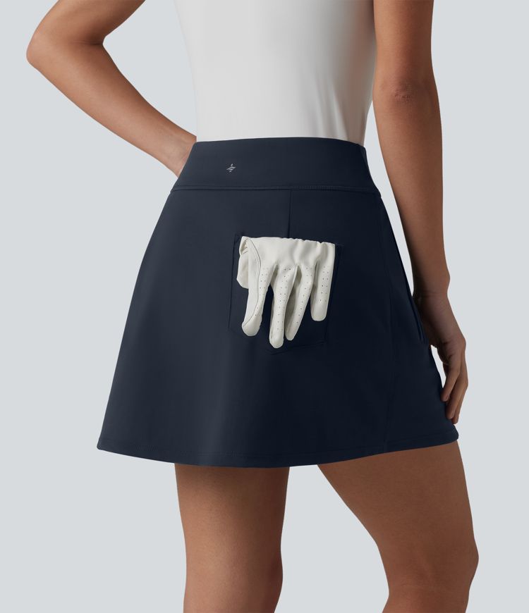DayStretch High Waisted 2-in-1 Mini Golf Skirt with Pockets-Golf Tee