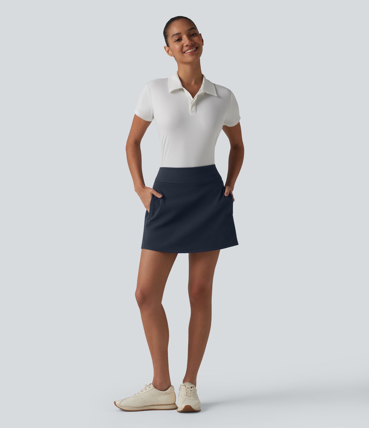 DayStretch High Waisted 2-in-1 Mini Golf Skirt with Pockets-Golf Tee