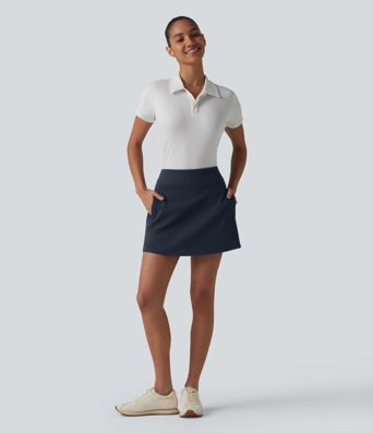 DayStretch High Waisted 2-in-1 Mini Golf Skirt with Pockets-Golf Tee