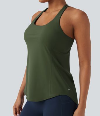 Débardeur running Halara UltraSculpt™ col rond dos croisé bonnets E-G