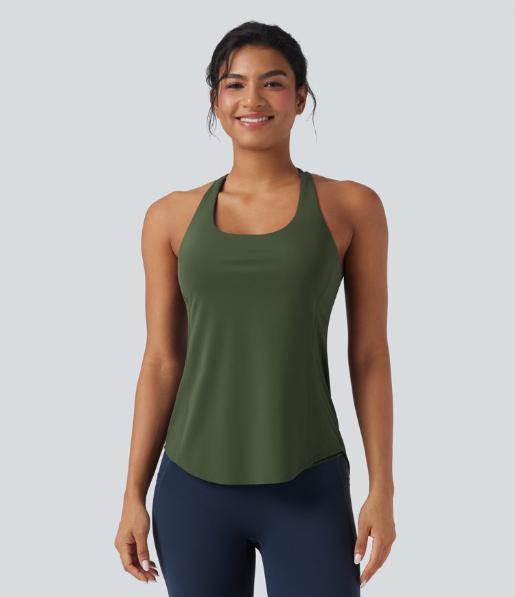 Débardeur running Halara UltraSculpt™ col rond dos croisé bonnets E-G