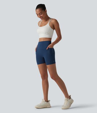 Halara UltraSculpt™ short de vélo d'entraînement taille haute 5'' à maintien du ventre et effet rehausseur des fesses, avec poches