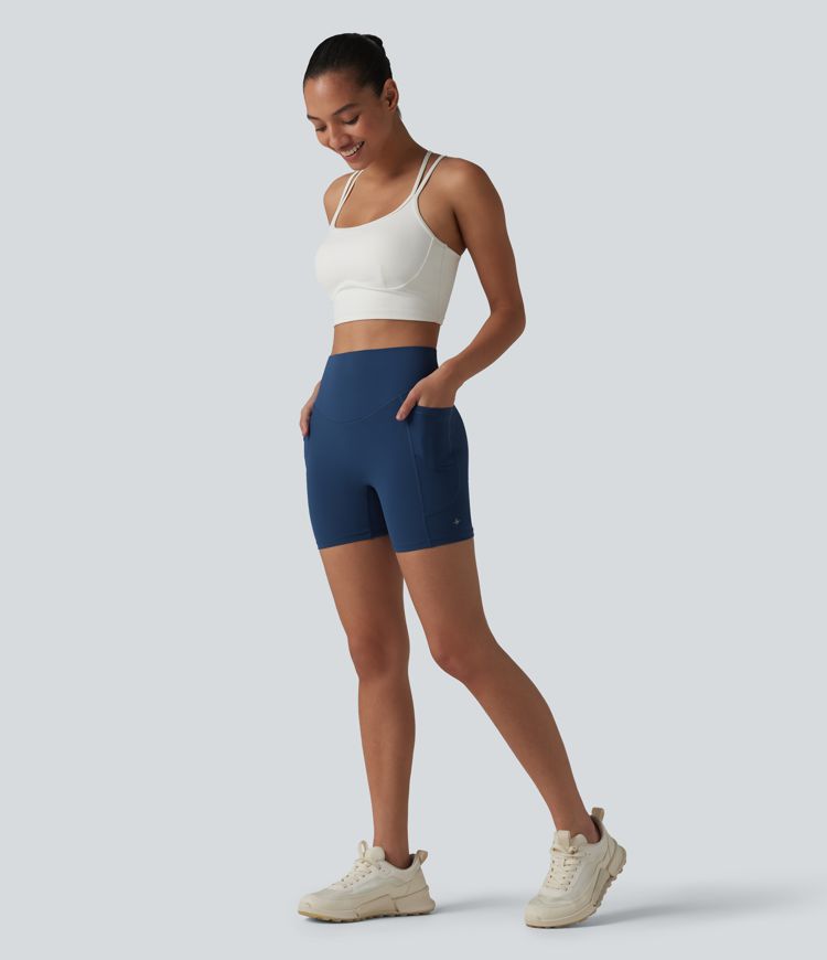 Halara UltraSculpt™ short de vélo d'entraînement taille haute 5'' à maintien du ventre et effet rehausseur des fesses, avec poches