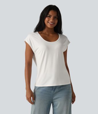 U-Neck Short Sleeve Casual T-Shirt