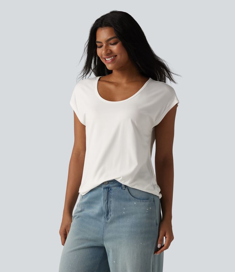 U-Neck Short Sleeve Casual T-Shirt